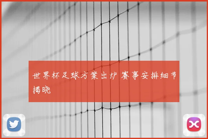 世界杯足球方案出炉 赛事安排细节揭晓